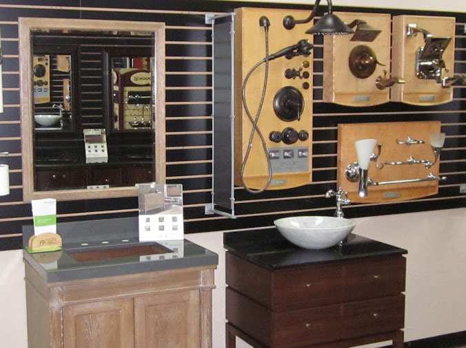 Hughes plumbing supply showroom bathroom shower display