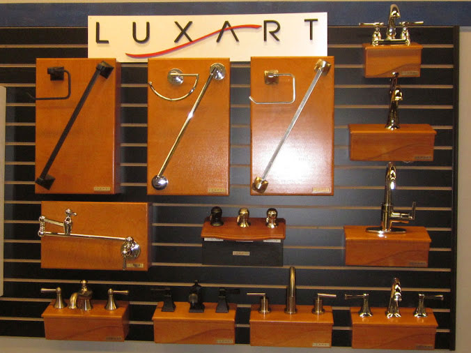 Luxart bathroom hardware display at Hughes Daytona